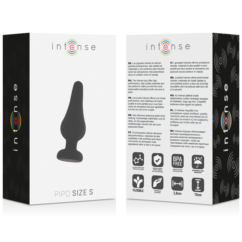 INTENSE - ANAL PLUG PIPO S SCHWARZES SILIKON 9,8 CM