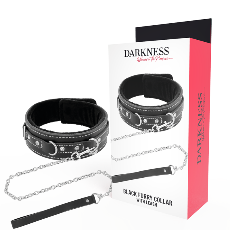 DARKNESS - HOCHWERTIGE LEDERKETTE MIT LEINE
