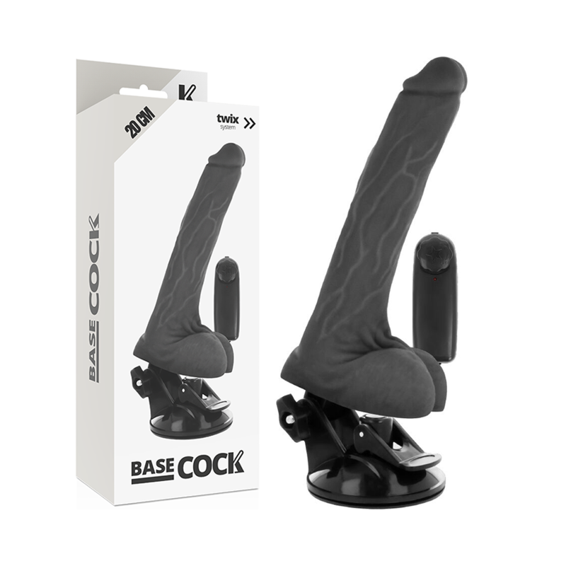 BASECOCK - REALISTISCHER NATÜRLICHER FERNBEDIENUNGSVIBRATOR MIT HODEN 20 CM -O- 4 CM