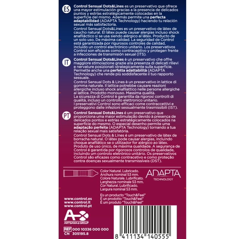 CONTROL - SENSUAL DOTS & LINES PUNKTE UND DEHNUNGSSTREIFEN 12 EINHEITEN