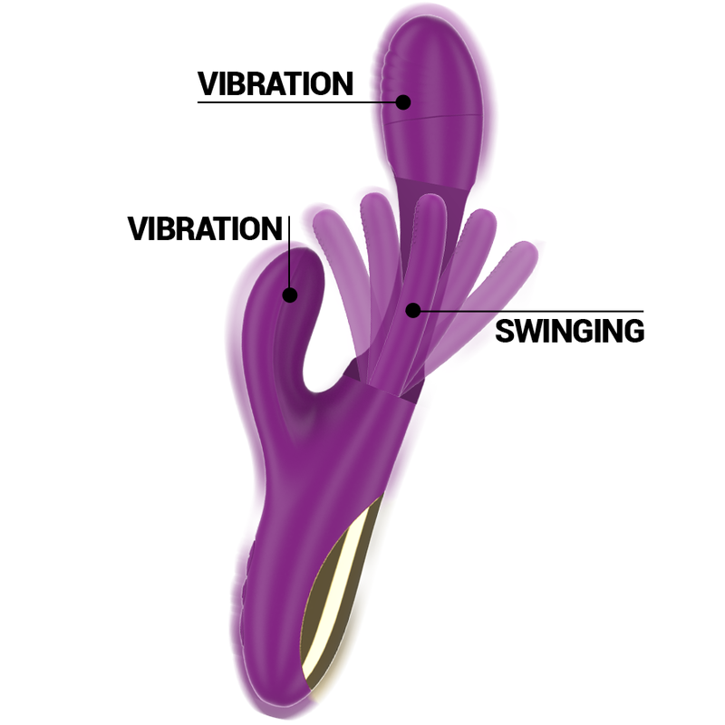 INTENSE - APOLO WIEDERAUFLADBARER MULTIFUNKTIONSVIBRATOR 7 VIBRATIONEN MIT SCHWINGBEWEGUNG LILA