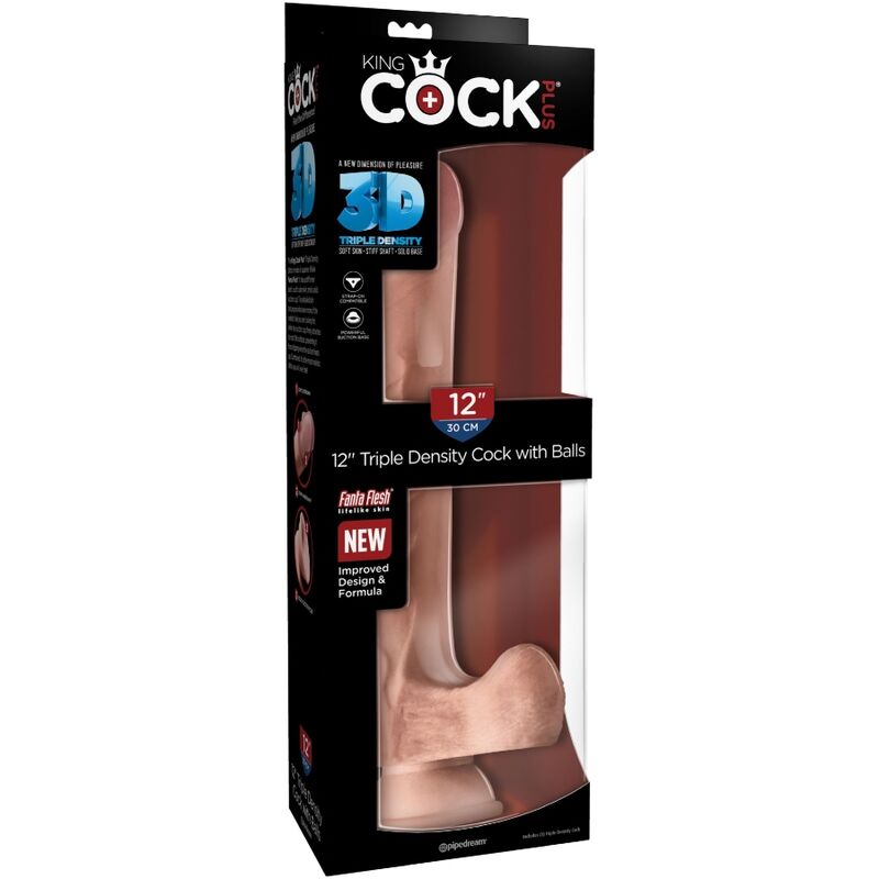 KING COCK - REALISTISCHER PENIS MIT 3D-HODEN 24,8 CM LEICHT