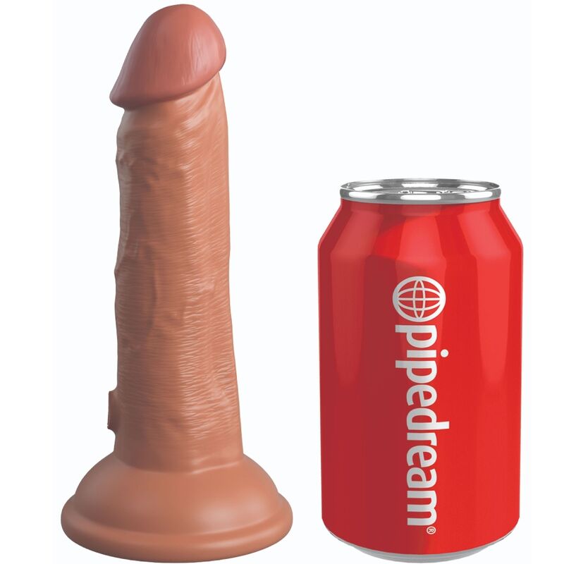 KING COCK - ELITE REALISTISCHER DILDO VIBRIEREND & SILIKON 15,2 CM KARAMELL