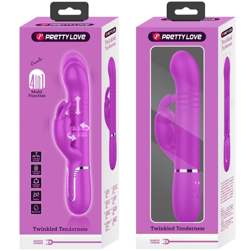 PRETTY LOVE - COALE RABBIT VIBRATOR PERLEN VIOLETT