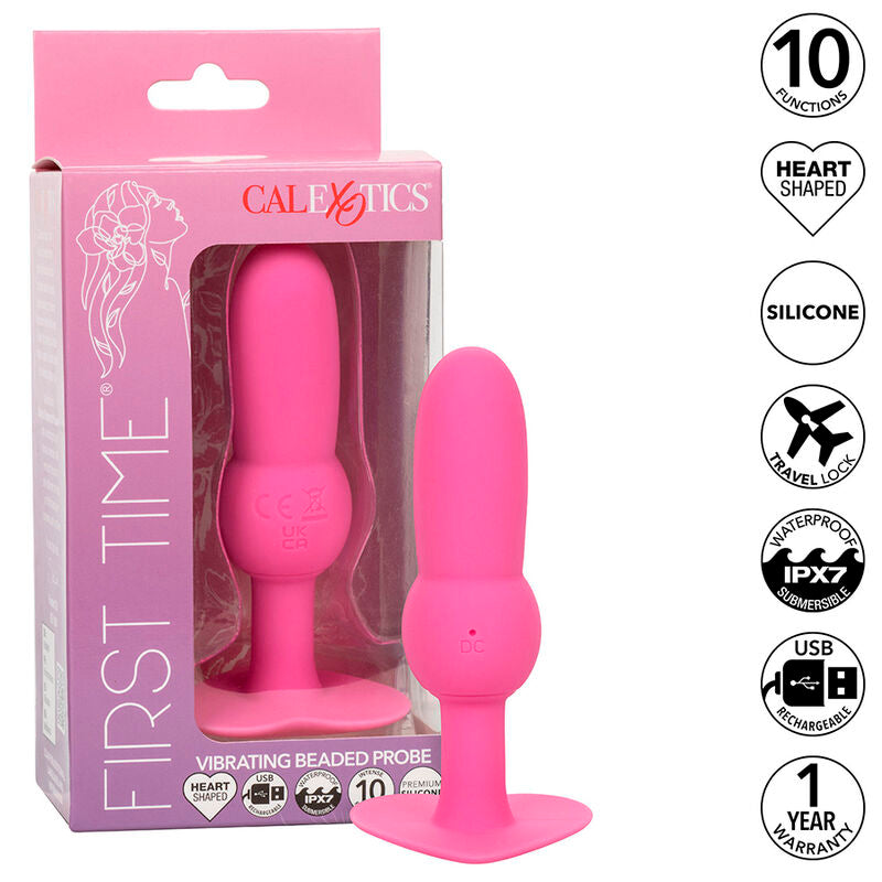 CALEXOTICS - FIRST TIME ANAL PLUG PERLENSONDE 10 VIBRATIONEN ROSA