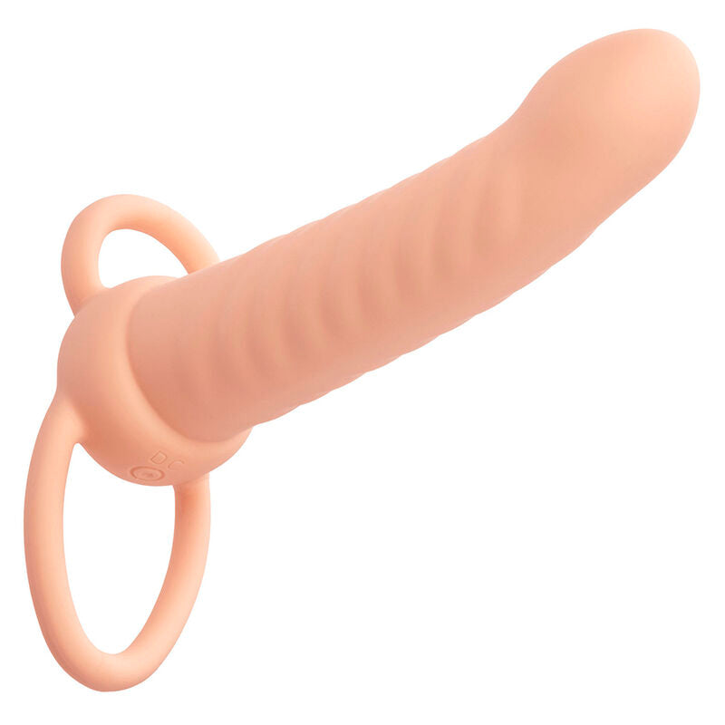 CALEXOTICS - MAXX RIBBED DUAL PENETRATOR 10 VIBRATIONEN FLESH