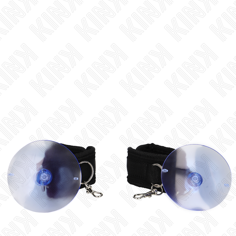 KINK - SAUGNÄPFE HANDGELENKFESSELN SCHWARZ 29-40 CM X 5 CM