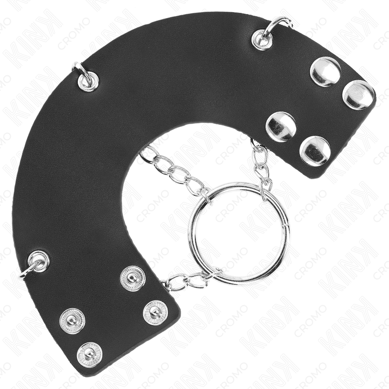 KINK - PENISRING 4 CM KETTE 7 CM METALL MIT LEDERGÜRTEL