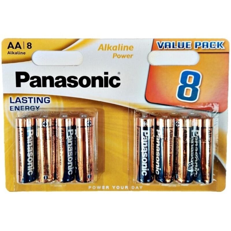 PANASONIC - BRONZE ALKALINE AA BATTERIE LR6 BLISTER*8