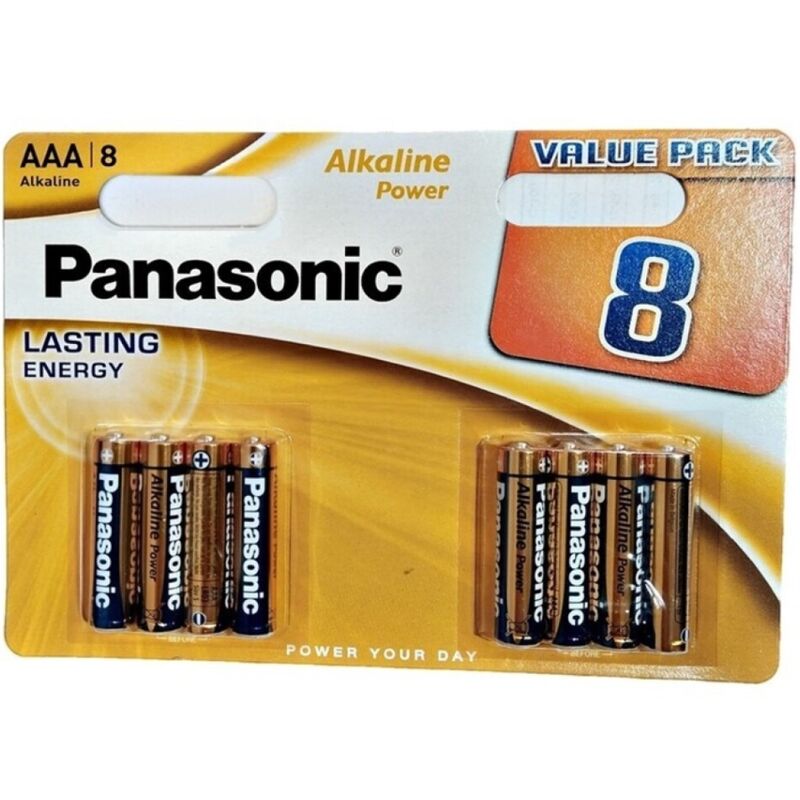 PANASONIC - BRONZE ALKALINE AAA BATTERIE LR03 BLISTER*8