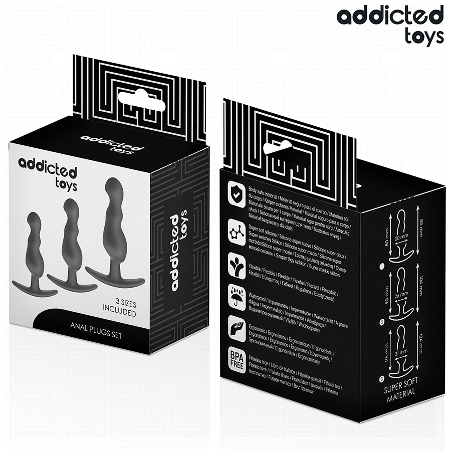 ADDICTED TOYS - 3ER-SET ANALPLUG SILIKON MODELL 1