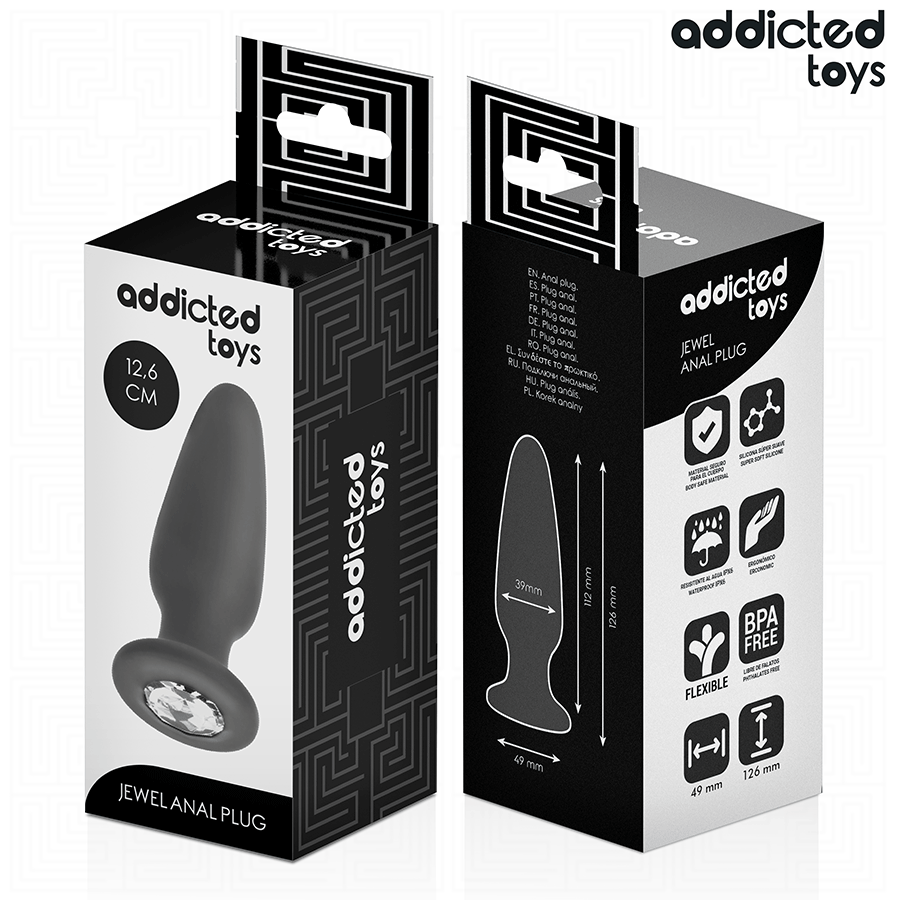 ADDICTED TOYS - ANALPLUG MIT JUWEL SILIKON GRÖSSE L 12,6 CM