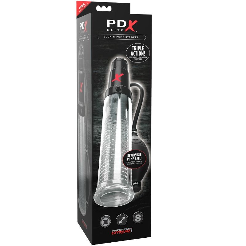 PDX ELITE - SUCK N PUMP STROKER VIBRIERENDER MASTURBATOR SAUGPUMPE