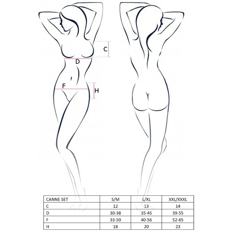 PASSION - FRAUEN-CANNE-SET SCHWARZ GRÖSSE L/XL