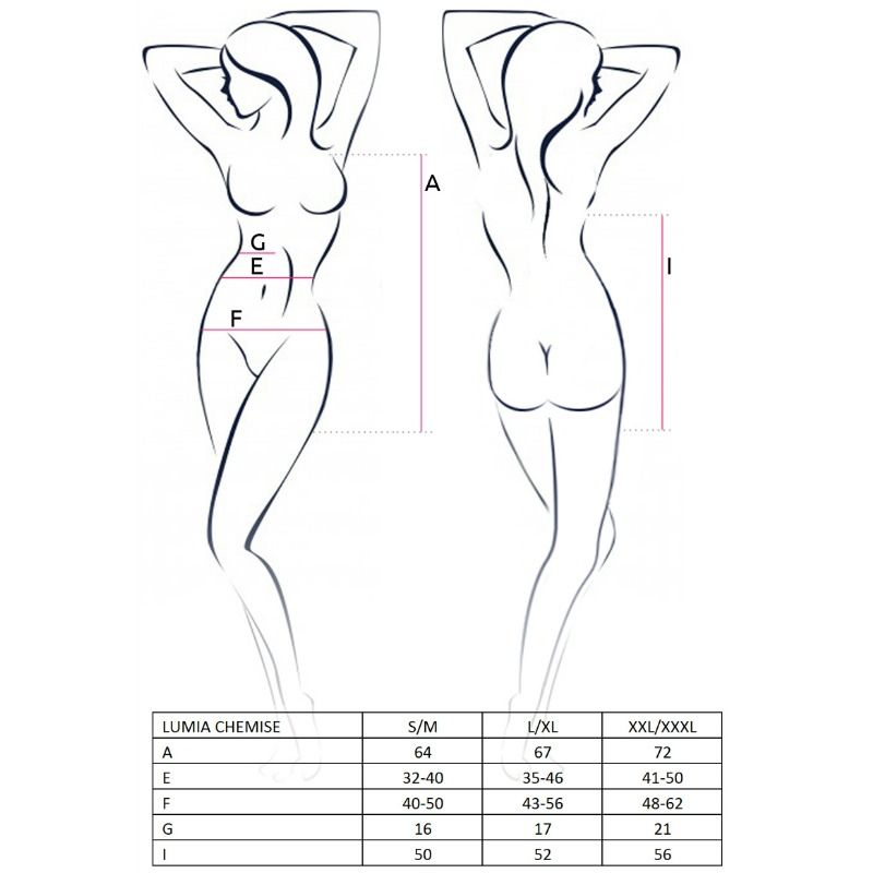 PASSION - DAMEN LUMIA CHEMISE SCHWARZ GRÖSSE L/XL