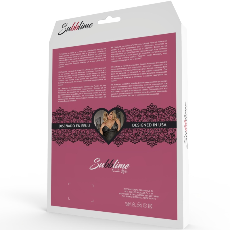 SUBBLIME – QUEEN PLUS LACE PEIGNOIR AUSGESTELLTE ÄRMEL