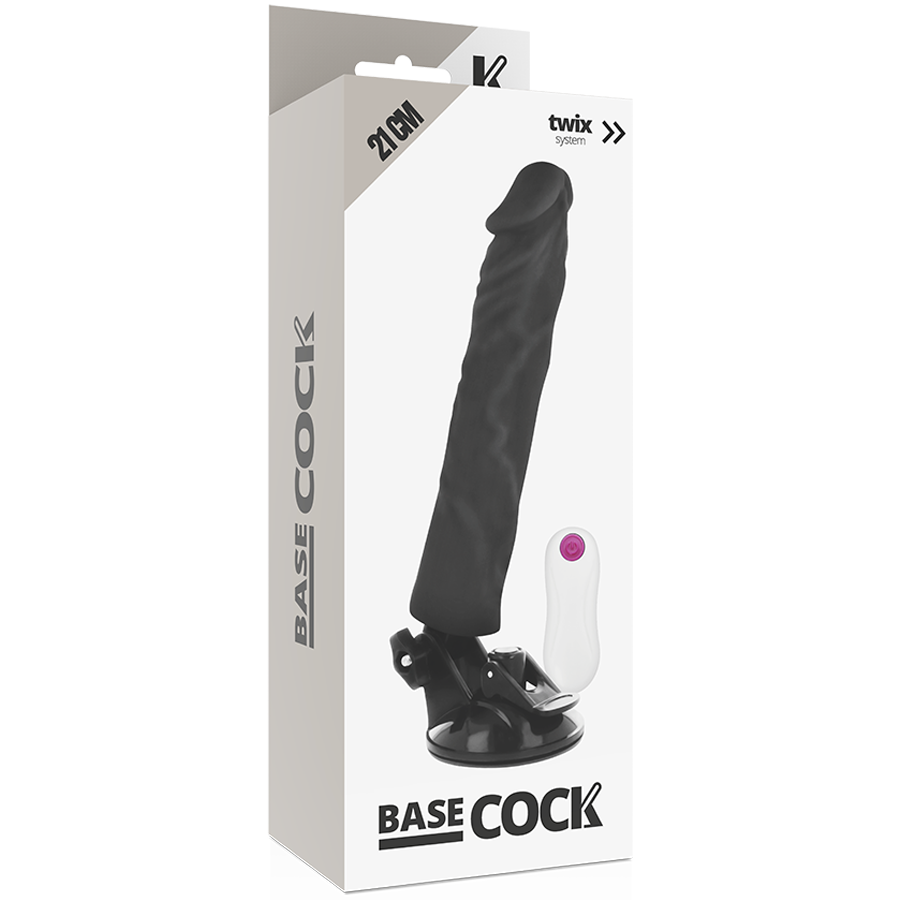 BASECOCK - REALISTISCHER VIBRATOR MIT FERNBEDIENUNG, HAUTFLEISCH 21 CM -O- 4 CM