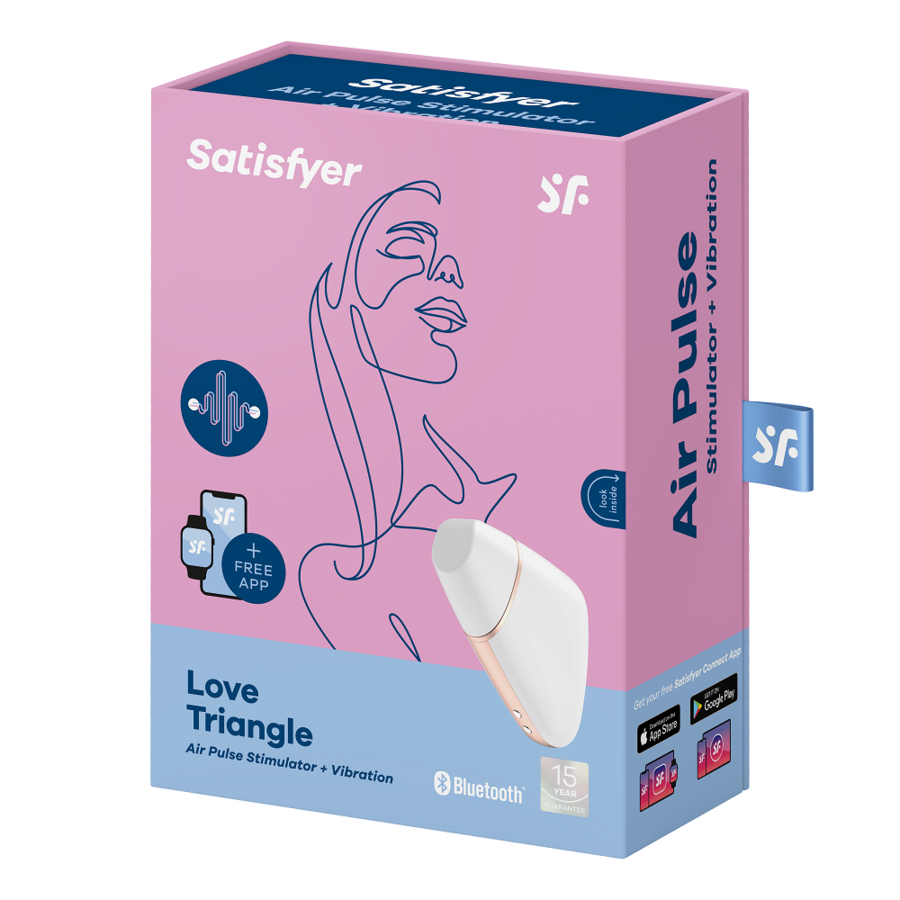 SATISFYER - LOVE TRIANGLE AIR PULSE STIMULATOR & VIBRATOR SCHWARZ