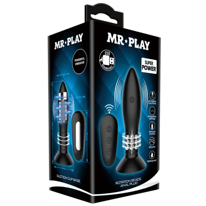 MR PLAY - STECKER MIT SCHWARZEN ROTIERENDEN KUGELN FERNBEDIENUNG