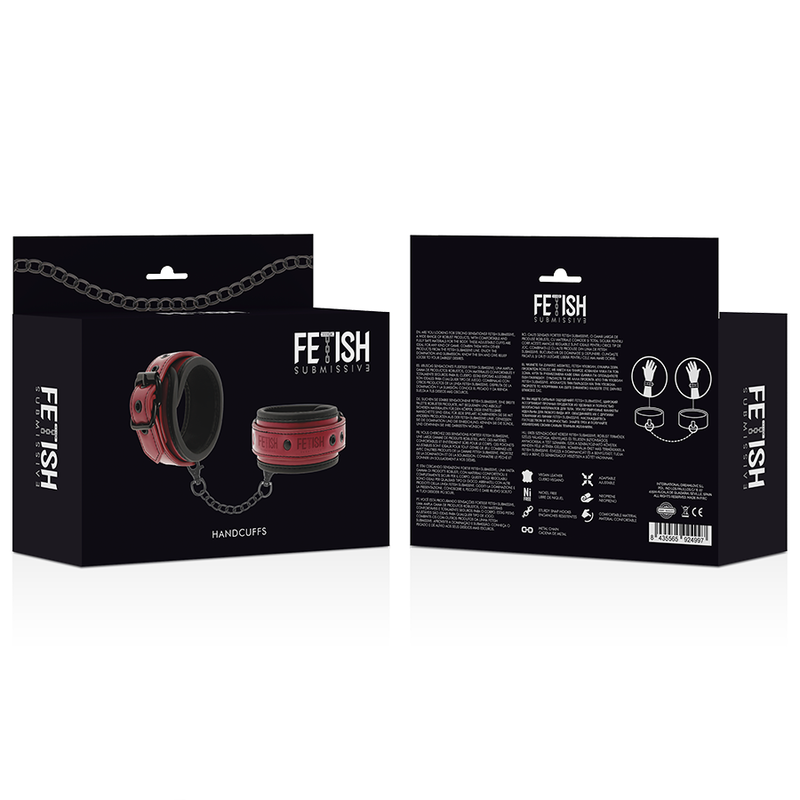 FETISCH DEVOT DUNKELRAUM - VEGANE LEDERHANDSCHELLEN MIT NEOPRENFUTTER