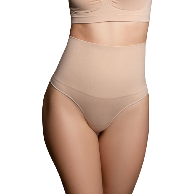 BYE-BRA – Nahtloser Hüfthalter im String-Stil, Beige, Größe S