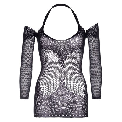 LEG AVENUE – TWIST-HALTER-MINIKLEID AUS SPITZE, EINHEITSGRÖSSE