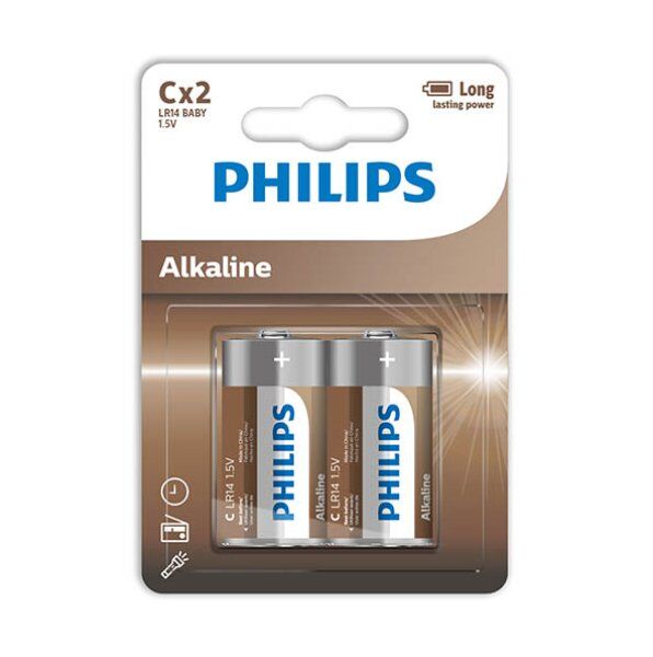 PHILIPS - ALKALIBATTERIEN C LR14 BLISTER*2