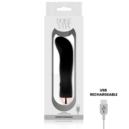 DOLCE VITA - WIEDERAUFLADBARER VIBRATOR TWO BLACK 7 SPEED