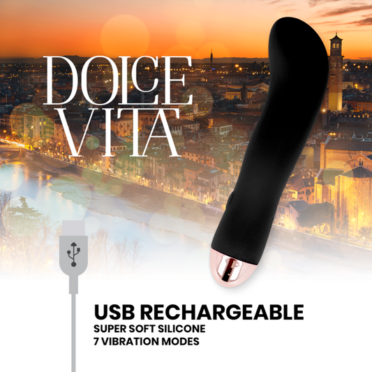 DOLCE VITA - WIEDERAUFLADBARER VIBRATOR TWO BLACK 7 SPEED