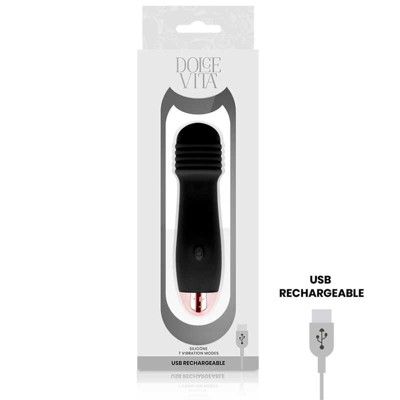 DOLCE VITA - WIEDERAUFLADBARER VIBRATOR DREI SCHWARZ 7 GESCHWINDIGKEITEN