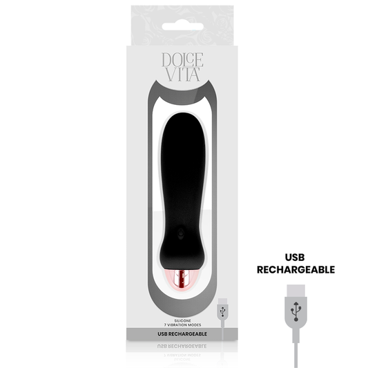 DOLCE VITA - WIEDERAUFLADBARER VIBRATOR FIVE BLACK 7 GESCHWINDIGKEITEN