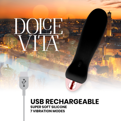 DOLCE VITA - WIEDERAUFLADBARER VIBRATOR FIVE BLACK 7 GESCHWINDIGKEITEN