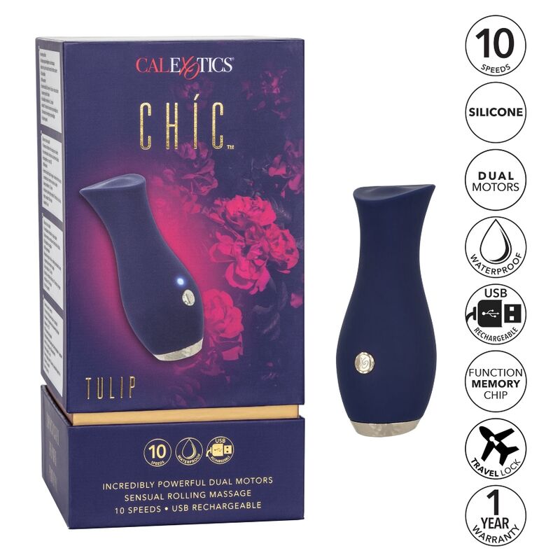 CALEXOTICS – CHIC TULIP MASAJEADOR – AZUL