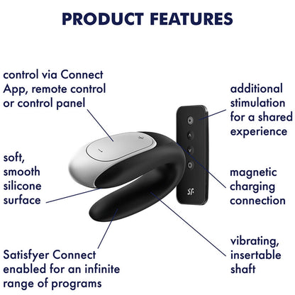 SATISFYER - DOPPELTER SPASS-PARTNERVIBRATOR SCHWARZ