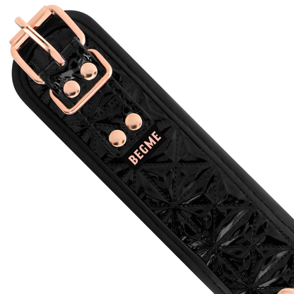 BEGME - BLACK EDITION PREMIUM HALSBAND AUS VEGANEM LEDER MIT NEOPRENFUTTER