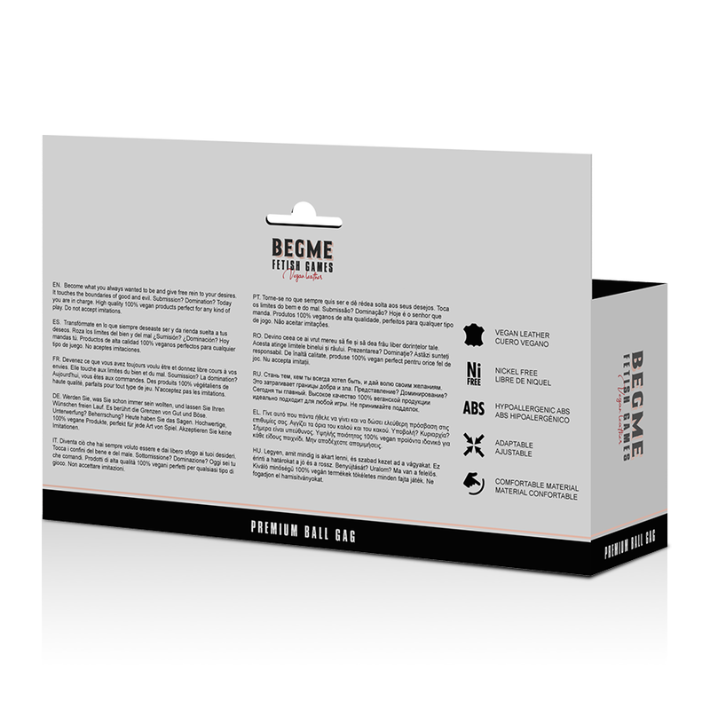 BEGME - BLACK EDITION BALLKNEBEL AUS VEGANEM LEDER