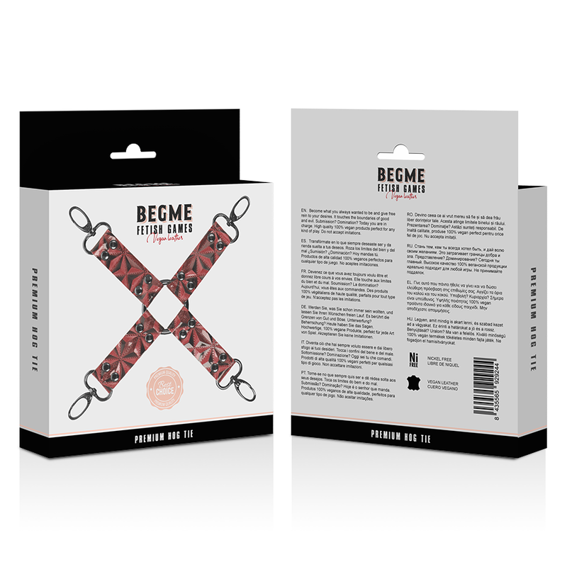BEGME – ROTE EDITION PREMIUM VEGANES LEDER HOG TIE