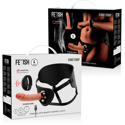 FETISCH DEVOT CYBER STRAP - HARNESS MIT FERNBEDIENUNG DILDO WATCHME L TECHNOLOGIE