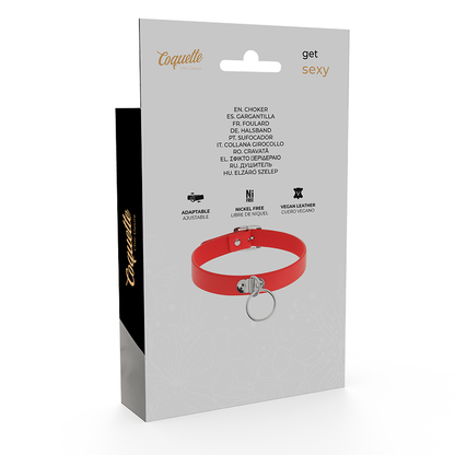 COQUETTE CHIC DESIRE - ROTE VEGANE LEDERKETTE FRAU FETISCH ACCESSOIRE