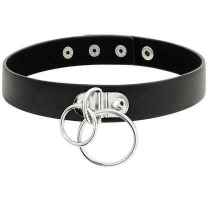 COQUETTE CHIC DESIRE – DOPPELRING-HALSBAND AUS VEGANEM LEDER
