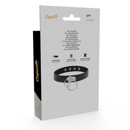 COQUETTE CHIC DESIRE – DOPPELRING-HALSBAND AUS VEGANEM LEDER