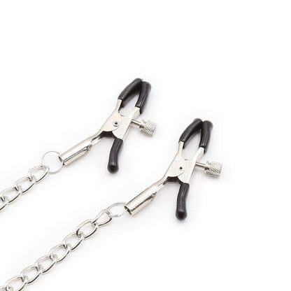OHMAMA FETISH - RINGKNEBEL MIT KETTEN UND NIPPELKLAMMER