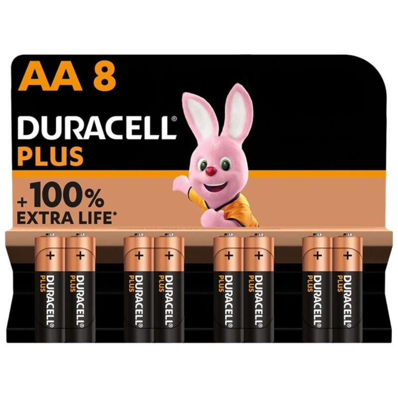 DURACELL - PLUS POWER 100 ALKALINE-BATTERIE AA LR6 8 EINHEIT
