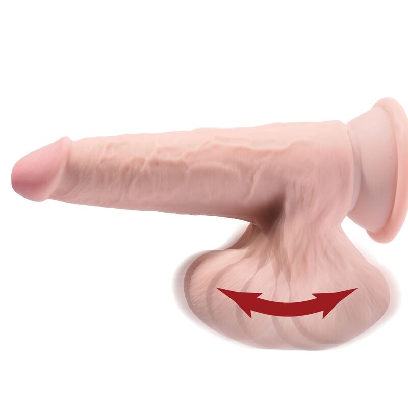 KING COCK - PLUS 3D DILDO SCHWINGENDE KUGELN 24,5 CM HELLE HAUT