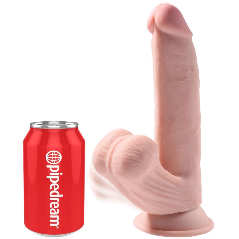 KING COCK - PLUS 3D DILDO SCHWINGENDE KUGELN 24,5 CM HELLE HAUT