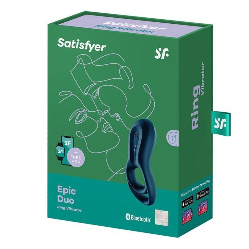 SATISFYER - EPIC DUO RINGVIBRATOR APP BLAU