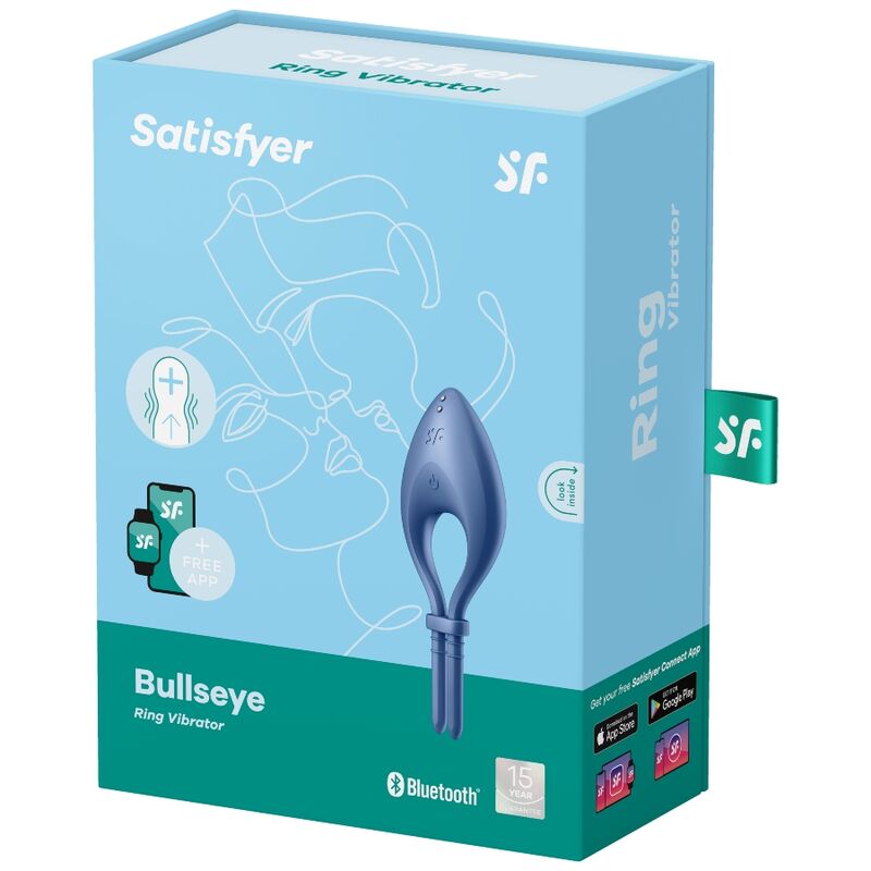 SATISFYER - BULLSEYE RINGVIBRATOR-APP BLAU
