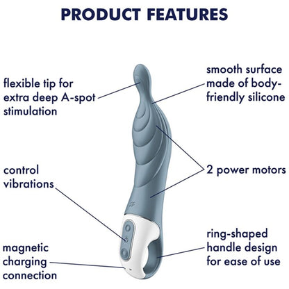 SATISFYER - AMAZING 2-SPOT-VIBRATOR GRAU