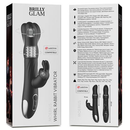 BRILLY GLAM – MOEBIUS RABBIT VIBRATOR &amp; ROTATOR, KOMPATIBEL MIT DER WATCHME WIRELESS-TECHNOLOGIE
