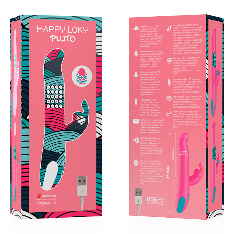 HAPPY LOKY – PLUTO RABBIT VIBRATOR &amp; ROTATOR WATCHME WIRELESS TECHNOLOGY KOMPATIBEL